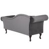 Chaise Longue De Terciopelo Gris Izquierdo Lattes