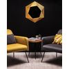 Espejo De Pared Dorado 60 Cm Marco Decorativo Grueso Geométrico Salón Dormitorio Bastia - Dorado