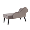 Mini Chaise Longue De Terciopelo Gris Pardo Izquierdo Biarritz