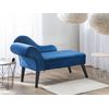 Chaise Longue Tapizado En Tela Azul Cobalto Con Patas De Madera Oscura Estilo Glam Versión Izquierda Biarritz - Azul