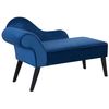 Chaise Longue Tapizado En Tela Azul Cobalto Con Patas De Madera Oscura Estilo Glam Versión Izquierda Biarritz - Azul