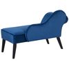 Chaise Longue Tapizado En Tela Azul Cobalto Con Patas De Madera Oscura Estilo Glam Versión Izquierda Biarritz - Azul