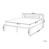 Cama De Metal Blanco Estructura De Láminas Somier 180 X 200 Cm Cabecero Moderno Dormitorio Cusset - Blanco