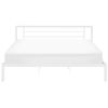 Cama De Metal Blanco Estructura De Láminas Somier 180 X 200 Cm Cabecero Moderno Dormitorio Cusset - Blanco