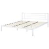 Cama De Metal Blanco Estructura De Láminas Somier 180 X 200 Cm Cabecero Moderno Dormitorio Cusset - Blanco