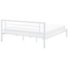 Cama De Metal Blanco Estructura De Láminas Somier 180 X 200 Cm Cabecero Moderno Dormitorio Cusset - Blanco