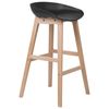 Juego De 2 Taburetes De Bar De Madera Clara Y Asiento De Plástico Negro 85 Cm Silla De Mostrador Micco - Negro