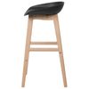 Juego De 2 Taburetes De Bar De Madera Clara Y Asiento De Plástico Negro 85 Cm Silla De Mostrador Micco - Negro