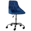 Silla De Oficina De Terciopelo Azul Marino Negro Plateado Giratoria Ajustable Parrish - Azul