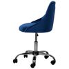 Silla De Oficina De Terciopelo Azul Marino Negro Plateado Giratoria Ajustable Parrish - Azul