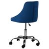 Silla De Oficina De Terciopelo Azul Marino Negro Plateado Giratoria Ajustable Parrish - Azul