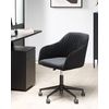 Silla De Oficina De Terciopelo Negro Giratoria Altura Acolchado Venice - Negro