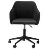 Silla De Oficina De Terciopelo Negro Giratoria Altura Acolchado Venice - Negro