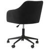 Silla De Oficina De Terciopelo Negro Giratoria Altura Acolchado Venice - Negro