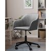 Silla De Oficina De Terciopelo Gris Negro Giratoria Altura Acolchado Venice - Gris