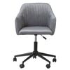 Silla De Oficina De Terciopelo Gris Negro Giratoria Altura Acolchado Venice - Gris