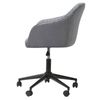 Silla De Oficina De Terciopelo Gris Negro Giratoria Altura Acolchado Venice - Gris