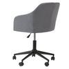 Silla De Oficina De Terciopelo Gris Negro Giratoria Altura Acolchado Venice - Gris