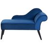 Chaise Longue Tapizado En Tela Azul Cobalto Con Patas De Madera Oscura Estilo Glam Versión Derecha Biarritz - Azul