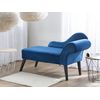 Chaise Longue Tapizado En Tela Azul Cobalto Con Patas De Madera Oscura Estilo Glam Versión Derecha Biarritz - Azul