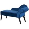 Chaise Longue Tapizado En Tela Azul Cobalto Con Patas De Madera Oscura Estilo Glam Versión Derecha Biarritz - Azul