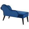 Chaise Longue Tapizado En Tela Azul Cobalto Con Patas De Madera Oscura Estilo Glam Versión Derecha Biarritz - Azul