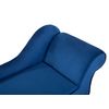 Chaise Longue Tapizado En Tela Azul Cobalto Con Patas De Madera Oscura Estilo Glam Versión Derecha Biarritz - Azul