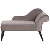 Chaise Longue Tapizado En Tela Gris Pardo Con Patas De Madera Oscura Estilo Glam Versión Derecha Biarritz - Gris