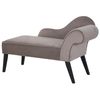 Chaise Longue Tapizado En Tela Gris Pardo Con Patas De Madera Oscura Estilo Glam Versión Derecha Biarritz - Gris