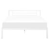 Cama De Metal Blanco Estructura De Láminas Somier 160 X 200 Cm Cabecero Moderno Dormitorio Cusset - Blanco