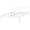 Cama De Metal Blanco Estructura De Láminas Somier 160 X 200 Cm Cabecero Moderno Dormitorio Cusset - Blanco