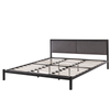 Cama De Metal Negra Con Cabecero Gris Y Somier 180x200 Cm Clamar