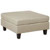 Reposapiés Otomana Tapizada En Tela Beige Forma Cuadrada Estilo Minimalista Moderno Fevik - Beige