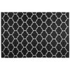 Alfombra Blanco Y Negro Reversible De Material Sintético Patrón De Cuadrifolio 160 X 230 Cm Aladana - Negro