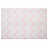 Alfombra Tejida En Poliéster Rosa Y Blanco Patrón De Chevron 140 X 200 Cm Rectangular Konarli - Rosa