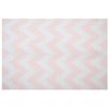 Alfombra Tejida En Poliéster Rosa Y Blanco Patrón De Chevron 160 X 230 Cm Rectangular Konarli - Rosa