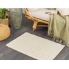 Alfombra De Lana Blanco Crema Con Viscosa 60 X 90 Cm Rectangular Tejida A Mano - Blanco