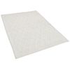 Alfombra De Lana Blanco Crema Con Viscosa 60 X 90 Cm Rectangular Tejida A Mano - Blanco