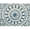 Alfombra Azul De Cáñamo Ø 120 Cm Redonda Tejida A Mano Estilo Oriental Boho Anadere - Azul