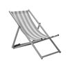 Tumbona De Jardín Gris Blanco Marco Aluminio Negro Rayas Plegable Respaldo Ajustable Aire Libre Locri - Gris