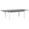 Mesa De Jardín Gris De Aluminio 75 X 168 / 248 X 100 Cm Con Tablero Extensible Pancole - Gris