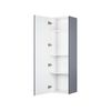 Mueble De Pared Para Baño Mdf Gris 132 X 40 Cm Con 4 Estantes Mataro - Gris