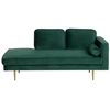 Chaise Longue Tapizado En Terciopelo Verde Esmeralda Versión Derecha Patas De Metal Diseño Moderno Miramas - Verde