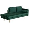 Chaise Longue Tapizado En Terciopelo Verde Esmeralda Versión Derecha Patas De Metal Diseño Moderno Miramas - Verde