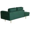 Chaise Longue Tapizado En Terciopelo Verde Esmeralda Versión Derecha Patas De Metal Diseño Moderno Miramas - Verde