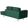 Chaise Longue Tapizado En Terciopelo Verde Esmeralda Versión Izquierda Patas De Metal Diseño Moderno Miramas - Verde