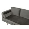 Chaise Longue Tapizado En Terciopelo Gris Pardo Versión Izquierda Patas De Metal Diseño Moderno Miramas - Gris