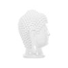 Figura Decorativa Blanca De Cerámica Cabeza De Buda Estilo Glamour Decoración Accesorios Buddha - Blanco