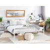 Cama Doble De Metal Blanca 160 X 200 Cm Con Somier Y Respaldo Estilo Retro Rodez - Blanco