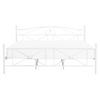 Cama Doble De Metal Blanca 160 X 200 Cm Con Somier Y Respaldo Estilo Retro Rodez - Blanco